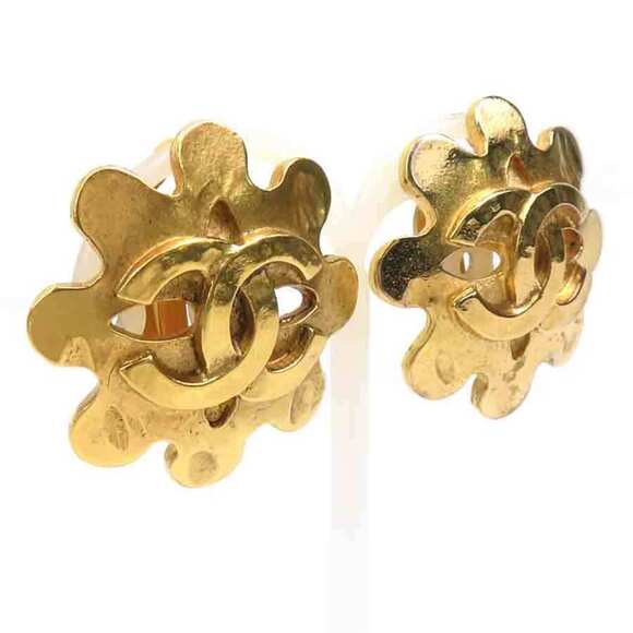 CHANEL Gold Logo Earrings - Picture 2 of 5